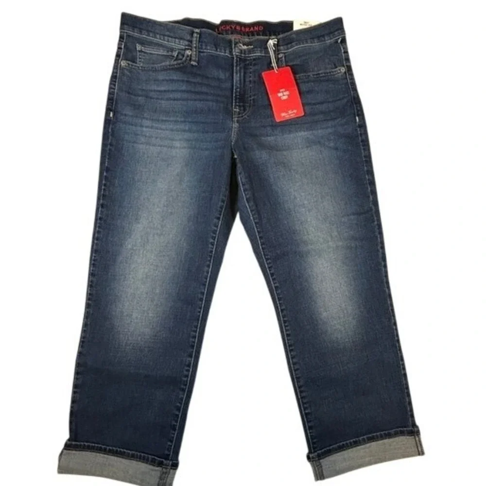 NWT Lucky Brand Women's Sweet Mid Rise Crop Denim Jeans 14/32 $99